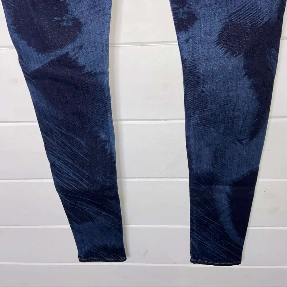 Hudson Jeans Size 25 Nico Super Skinny Midrise Denim Unique Dark Blue Wash Out